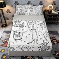 thumbnail image 1 of Castle Fairy Cute Safari Animal Zipper Twin Comforter Sets with Fitted Sheet and 2 Pillowcases for Boys,Giraffe Monkey Sloth Camel Silhouette Zipper Bedding Set,Black White,Grey Reversible,4-Piece, 1 of 6