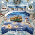 thumbnail image 1 of Castle Fairy 3-Piece Queen Size Comforter Set - Snowman Winter Holiday Print, 1 of 8