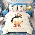 thumbnail image 1 of Castle Fairy Cute Vintage Single Puffin Print Full Size Bedding Sets 7 Pieces,Pink Star Script Cream Background Art Full Size Bed in a Bag,Blush Cream,Pink Reversible, 1 of 7