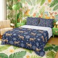 thumbnail image 1 of Castle Fairy Cute Watercolor Winter Deer King Sheets 4pcs,Snowflake Stars Print Bedding,Brown White,1 Fitted Sheet, 1 Flat Sheet and 2 Pillowcases, 1 of 6