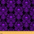 thumbnail image 1 of Castle Fairy Damask Skull Fabric by the Yard 2 Yards for Teenagers,Gothic Style Room Decor Fabric by the Yard,Black Purple Sewing Fabric,Microfiber Bedroom Decor, 1 of 6