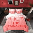 thumbnail image 1 of Castle Fairy Dance Gymnastics Girl 7 Pieces Bedding Comforter Set,Sparkling Sequin Full Bedding Set Lightweight,Red White Fitted Sheet Flat Sheet,Ultra Soft Home Decor, 1 of 8