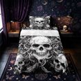 thumbnail image 1 of Castle Fairy Dark Gothic Skull Twin Sheets 3pcs,Happy Halloween Bedding,White Black,1 Fitted Sheet,1 Flat Sheet and 1 Pillowcase, 1 of 6