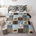 thumbnail image 1 of Castle Fairy Deer Bear 7-Piece Twin Bedding Sets,Geometric Plaid Bedding Comforter Set,Hunting Theme Breathable Sheet Sets,Ultra Soft Rustic Home Decor, 1 of 8