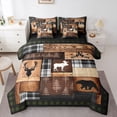 thumbnail image 1 of Castle Fairy Deer Bear Animal Bedding Comforter Set,Woodland Wildlife Queen Bedding Sets, 1 of 8