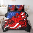 thumbnail image 1 of Castle Fairy Dirt Bike Bedding Comforter Set,Vintage USA Flag Queen Bedding Sets, 1 of 8