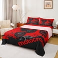 thumbnail image 1 of Castle Fairy Dirt Bike Boy Girl 4 Pieces Queen Sheet Sets,Black Red Ultra Soft Flat Sheet,Extreme Sport Queen Fitted Sheet,Microfiber Bedroom Decor, 1 of 7