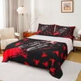 thumbnail image 1 of Castle Fairy Dirt Bike Boy Girl Twin Sheet Sets 3pcs,Black Red Twin Fitted Sheet Microfiber,Extreme Sport Breathable Flat Sheet,Microfiber Bedroom Decor, 1 of 7