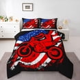 thumbnail image 1 of Castle Fairy Dirt Bike Twin Comforter Sets Female Men,Vintage USA Flag Bedding Set, 1 of 8