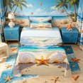 thumbnail image 1 of Castle Fairy Dreamy Coastal Whale Art Twin Sheets 3pcs,Seashell Starfish Cliff Beach Print Bedding,Cream Blue,1 Fitted Sheet,1 Flat Sheet and 1 Pillowcase, 1 of 6