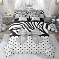 thumbnail image 1 of Castle Fairy Dreamy Ribbon Bow-Tie Twin Bedding Sets,Zebra Print Bedding Comforter Set, 1 of 8