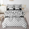 thumbnail image 1 of Castle Fairy Dreamy Ribbon Bowtie Bedding Comforter Set,Black Leopard King Bedding Sets, 1 of 8