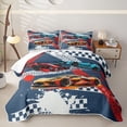 thumbnail image 1 of Castle Fairy Dynamic Race Cars Quilt King,Striking Racing Vehicle Print King Coverlet Set for Bedroom,Navy Blue, 1 of 7