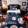 thumbnail image 1 of Castle Fairy Eat Sleep Baseball Twin Sheets 3pcs, Sport Theme Bedding, Navy White,1 Fitted Sheet, 1 Flat Sheet and 1 Pillowcase, 1 of 6