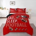 thumbnail image 1 of Castle Fairy Eat Sleep Football Queen Comforter Set,Sport Game Rugby Bedding Comforter Set, 1 of 8