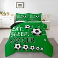 thumbnail image 1 of Castle Fairy Eat Sleep Soccer Queen Comforter Set,Sport Football Bedding Comforter Set, 1 of 7