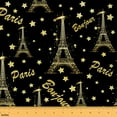 thumbnail image 1 of Castle Fairy Eiffel Tower Fabric by the Yard 1 Yard,Sparkling Sequins Home Decor Fabric by the Yard,Black Golden Room Decor Fabric by the Yard,Breathable Home Decor, 1 of 6