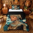 thumbnail image 1 of Castle Fairy Elegant African Queen Twin Duvet Cover,Serene Lotus Koi Fish Twin Bedding,Teal Gold White,Black Reversible,2pcs,No Comforter,1 Duvet Cover and 1 Pillowcase, 1 of 6