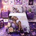 thumbnail image 1 of Castle Fairy Elegant Afro Woman Twin Sheets 3pcs,Purple Rose Gold Jewelry Bedding,Purple Gold,1 Fitted Sheet, 1 Flat Sheet and 1 Pillowcase, 1 of 6