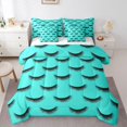 thumbnail image 1 of Castle Fairy Elegant Eyelash Twin Bedding Sets 7-Piece for Adults Female Women,Black Teal Bedding Comforter Set Microfiber,Bling Makeup Breathable Sheet Sets,Lightweight Room Decor,Reversible, 1 of 8