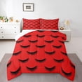 thumbnail image 1 of Castle Fairy Elegant Glitter Eyelash Bedding Comforter Set 2pcs for Teens Girls,Bling Makeup Twin Comforter Sets Microfiber,Black Red Breathable Bedding Set,Breathable Home Decor,Reversible, 1 of 8