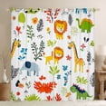 thumbnail image 1 of Castle Fairy Elephant Giraffe Black Out Curtains,Wildlife Curtains Pack of 2 (42x63 Each), 1 of 6