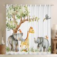 thumbnail image 1 of Castle Fairy Elephants Giraffe Black Out Curtains,Animal Curtains Pack of 2 (42x63 Each), 1 of 6