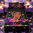 thumbnail image 1 of Castle Fairy Empowering Girl With Crown Motif Zipper Twin Comforter Sets with Fitted Sheet and 2 Pillowcases,Colorful Polka Dots Zipper Bedding Set,Black Purple Gold,Black Reversible,4-Piece, 1 of 6