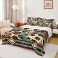 thumbnail image 1 of Castle Fairy Farmhouse Animal Cow Print 3Pcs Twin Sheet Sets for Boys Girls Teens,Abstract Aztec Twin Fitted Sheet,Southwestern Style Breathable Flat Sheet,Microfiber Bedroom Decor, 1 of 7