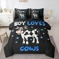 thumbnail image 1 of Castle Fairy Farmhouse Animal Cows 7 Pieces Bedding Comforter Set for Teens,Starry Sky Full Bedding Set Lightweight,Rustic Lodge Fitted Sheet Flat Sheet,Lightweight Room Decor, 1 of 8