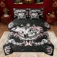 thumbnail image 1 of Castle Fairy Female Men Abstract Moth Skull Twin Bedding Sets 7-Piece,Gothic Style Bedding Comforter Set Microfiber,Botanical Mushroom Galaxy Breathable Sheet Sets,Lightweight Room Decor,Reversible, 1 of 8