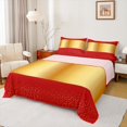 thumbnail image 1 of Castle Fairy Female Men Adults Minimalist Wide Stripes 4 Pieces Queen Sheet Sets,Mid Century Red Golden Ultra Soft Flat Sheet,Geometric Polka Dots Queen Fitted Sheet,Microfiber Bedroom Decor, 1 of 7