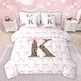 thumbnail image 1 of Castle Fairy Female Men Adults Personalized Initial Bowtie K Bedding Comforter Set 7 Pieces,Animal Cheetah Print Full Bedding Set Lightweight,Dreamy Princess Fitted Sheet Flat Sheet, 1 of 8