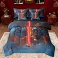 thumbnail image 1 of Castle Fairy Female Men Adults Tiger Animal Bedding Comforter Set 7 Pieces,Neon Light Lightsaber Full Bedding Set Lightweight,Video Game Fitted Sheet Flat Sheet,Super Cozy Room Decor,Reversible, 1 of 8