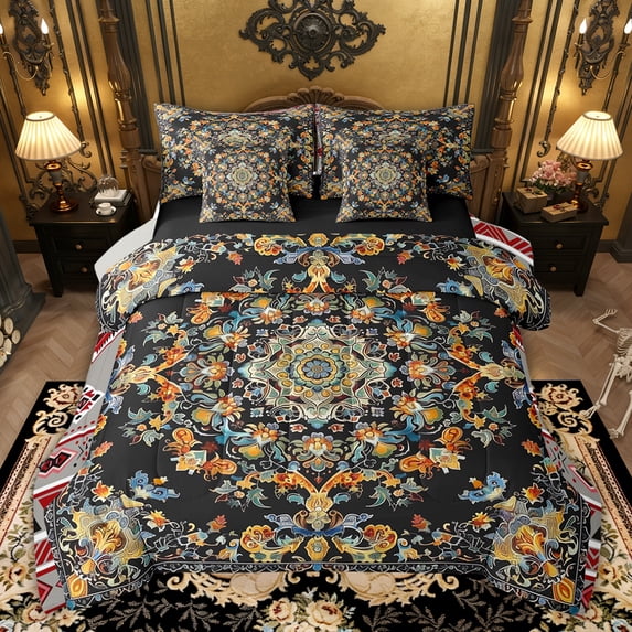 Castle Fairy Female Men Boho Mandala Twin Bedding Sets,Bohemian Bedding Comforter Set
