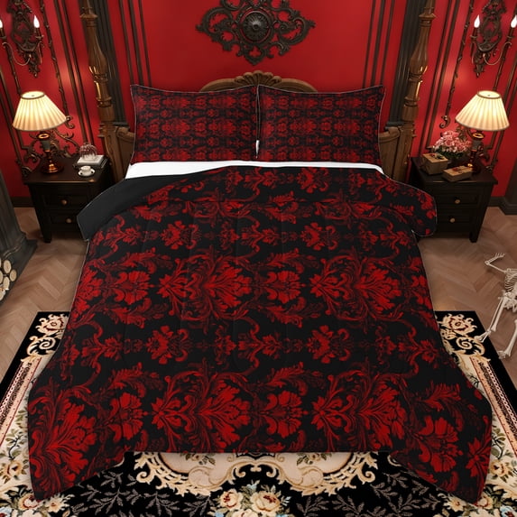 Castle Fairy Female Men Hippie Damask Full Size Comforter Sets,Vintage Luxury Bedding Sets