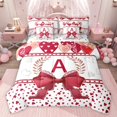 thumbnail image 1 of Castle Fairy Female Men Personalized Initial A Twin Bedding Sets 7-Piece,Romantic Love Heart Bedding Comforter Set Microfiber,Cute Ribbon Bow Knot Breathable Sheet Sets,Microfiber Bedroom Decor, 1 of 8