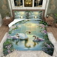 thumbnail image 1 of Castle Fairy Female Men Women Animal Swan Full Size Comforter Sets 3-Piece,Romantic Valentine's Day Bedding Comforter Set,Green Pink White Lightweight Bedding Sets,Lightweight Room Decor, 1 of 8