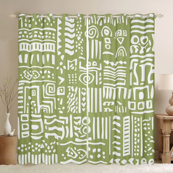 Castle Fairy Female Men Women Bohemian Tribal Hippie Curtains Pack of 2 (42x84 Each),Abstract Geometric Plaid Stripes Curtains Blackout,Exotic Style Bedroom Curtains,Breathable Home Decor