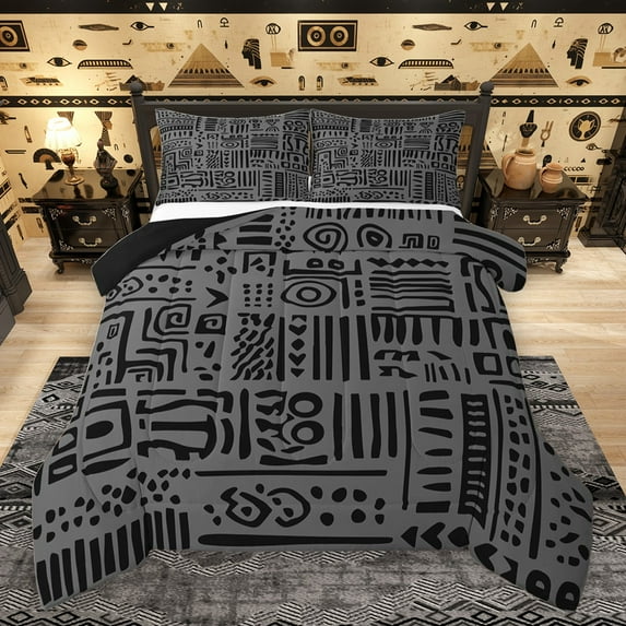 Castle Fairy Female Men Women Bohemian Tribal Hippie Full Size Comforter Sets 3-Piece,Abstract Geometric Plaid Stripes Bedding Comforter Set,Exotic Style Lightweight Bedding Sets