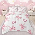 thumbnail image 1 of Castle Fairy Female Men Women Dreamy Bowtie 3 Pieces Queen Comforter Set,Love Heart Print Ultra Soft Bedding Sets,Stars Print Bedding Comforter Set Breathable,Super Cozy Room Decor,Reversible, 1 of 8