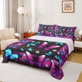 thumbnail image 1 of Castle Fairy Female Men Women Gradient Butterflies Twin Sheet Sets 3pcs,Chic Floral Flowers Twin Fitted Sheet Microfiber,Abstract Ombre Breathable Flat Sheet,Luxury Bedroom Decor, 1 of 7