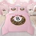 thumbnail image 1 of Castle Fairy Female Men Women Kawaii Ribbon Bow Sport Billiards 3 Pieces Queen Comforter Set,Jungle Animal Cheetah Print Ultra Soft Bedding Sets,Pink Brown Bedding Comforter Set Breathable, 1 of 8