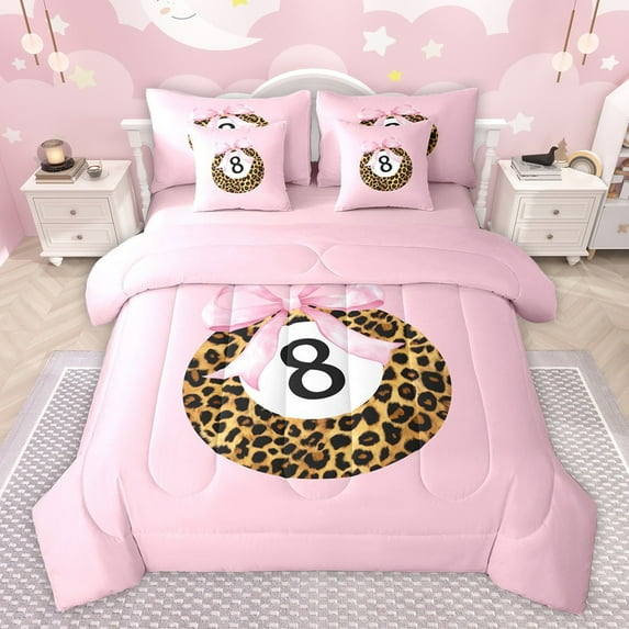 Castle Fairy Female Men Women Kawaii Ribbon Bow Sport Billiards Bedding Comforter Set 7pcs,Jungle Animal Cheetah Print Queen Bedding Sets Super Cozy,Pink Brown Queen Sheet Sets,Super Cozy Room Decor