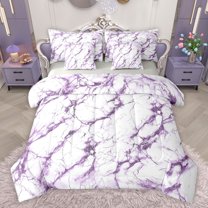 Castle Fairy Female Men Women Marbling Watercolor Twin Bedding Sets 7-Piece,Abstract Marble Stone Pattern Bedding Comforter Set Microfiber,Gradient Ombre Breathable Sheet Sets,Luxury Bedroom Decor