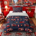 thumbnail image 1 of Castle Fairy Fire Safety Truck Twin Comforter Sets 3-Piece for Children, Ladder Tool Bedding Set for Modern Room, Red and Blue,Grey Reversible, 1 of 6