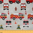 thumbnail image 1 of Castle Fairy Fire Truck Boy Fabric by the Yard 1 Yard,Firefighter Car Home Decor Fabric by the Yard,Cartoon Car Room Decor Fabric by the Yard,Ultra Soft Home Decor, 1 of 6