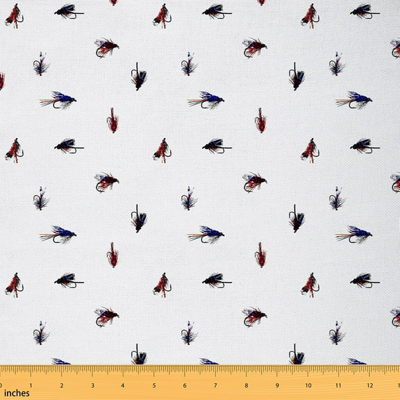 Castle Fairy Fishing Hunting Fabric by the Yard 1 Yard for Teens,Lake Life Home Decor Fabric by the Yard,River House Room Decor Fabric by the Yard,Lightweight Room Decor