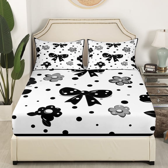 Castle Fairy 4-Piece Bow Polka Dot Full Sheets