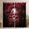thumbnail image 1 of Castle Fairy Floral Butterflies Black Out Curtains for Boys Girls,Gothic Floral Rose Skull Curtains Pack of 2 (42x63 Each),Abstract Gradient Bedroom Curtains,Lightweight Room Decor, 1 of 6